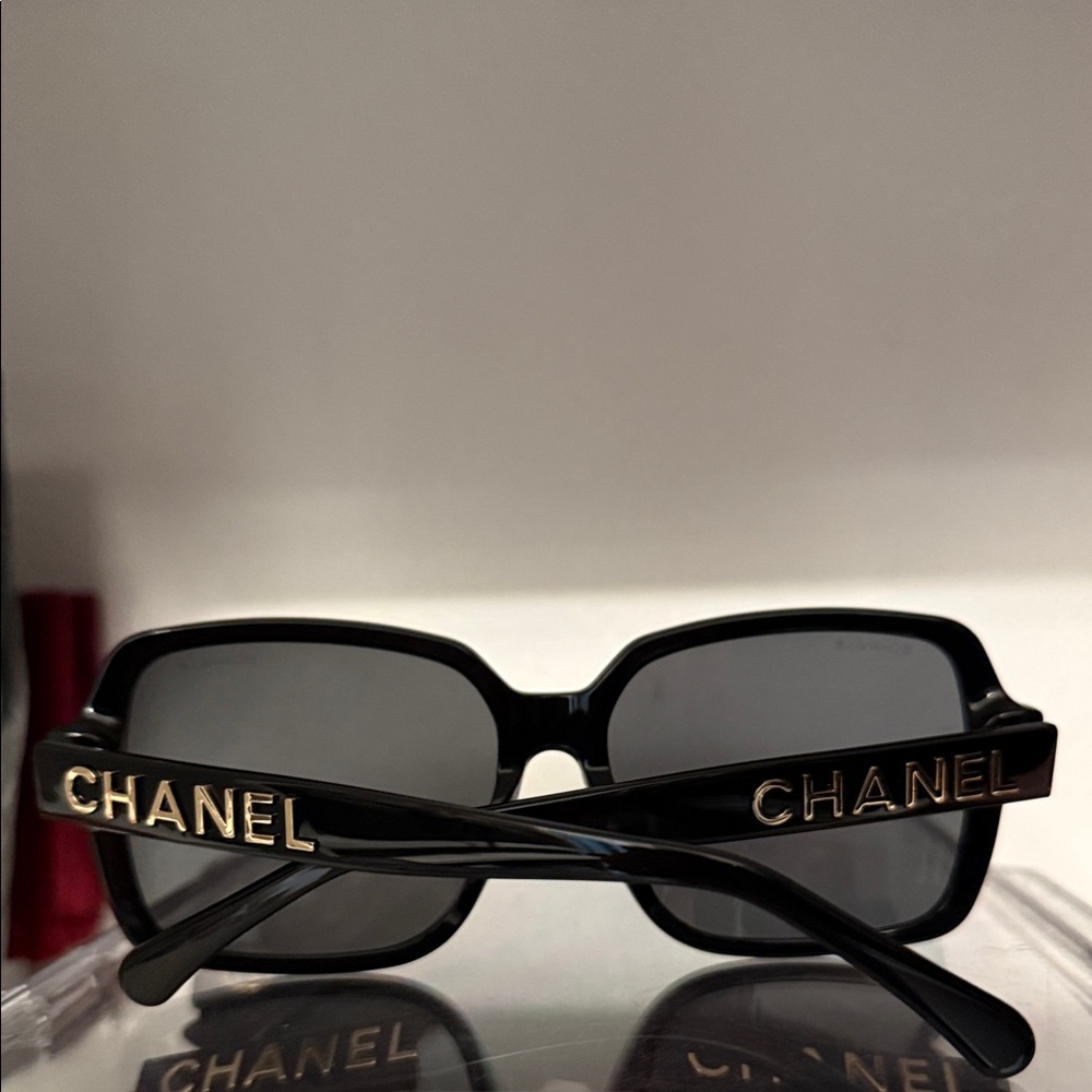BLACK FRIDAY SALE: CHANEL Black and Gold Sunglasses